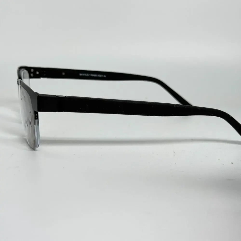 MIYAGI 1517 Carl II 1‎ Black Mens Square Half Rim Eyeglasses 51-19-140 20063